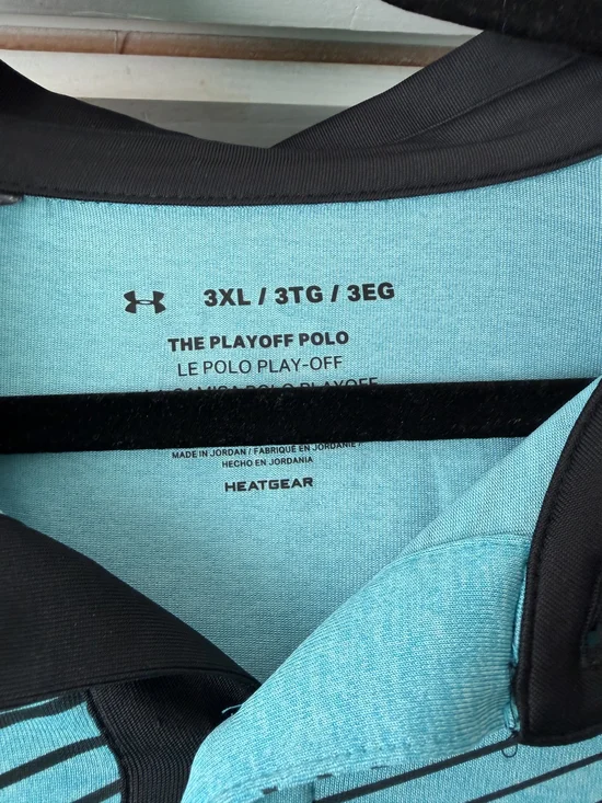 Under Armour Polo Shirt Mens 3XL Playoff HeatGear Blue Short Sleeve Golf - Picture 3 of 4